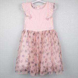 Calvin Klein pink floral tulle dress-6